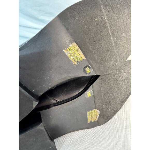 Arturo Chiang Black Riding Boots Leather Silver Button Embellished Pull On 7.5 - Picture 13 of 14